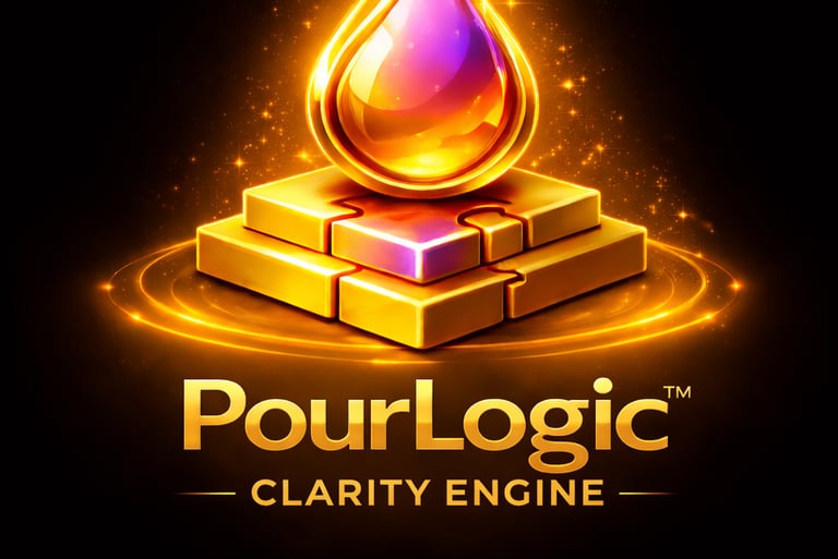 Pour Logic Clarity Engine showing system used to define brand message and positioning