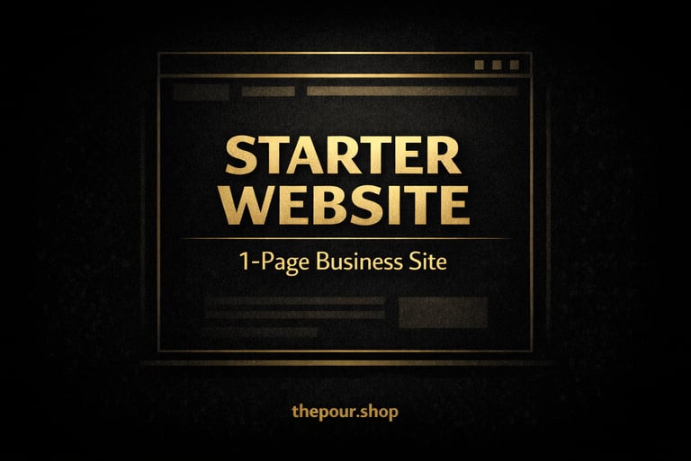 Starter website service showing simple site used to launch hospitality business online presence