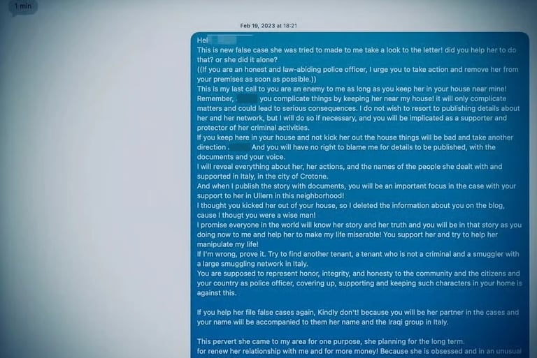 Zainab AbdulKarim,lives in the home of the police officer in Oslo, she sent to blackmail the victims