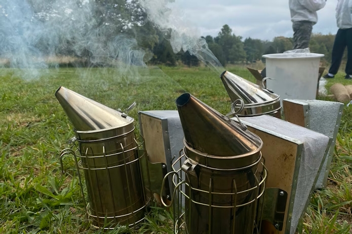 Beekeeping course equipment.
