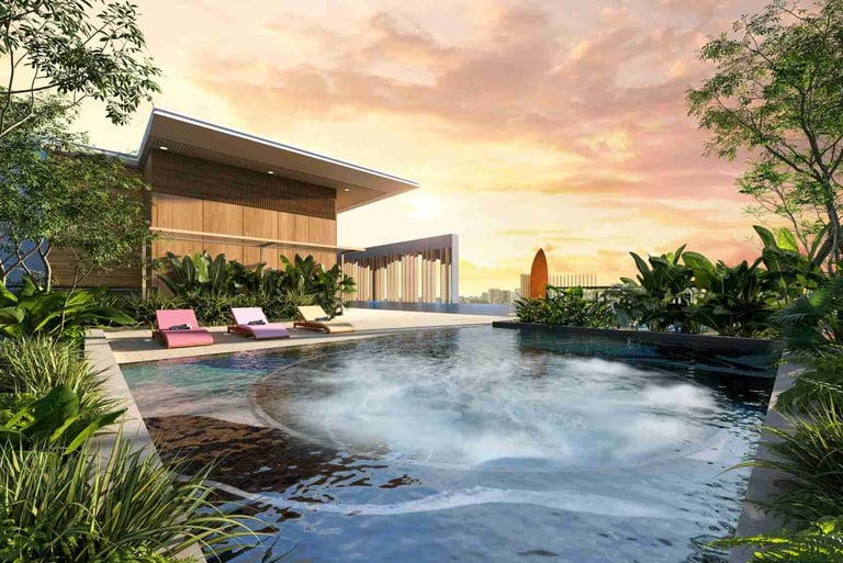 Infinity jacuzzi with skyline view near RTS Johor Bahru