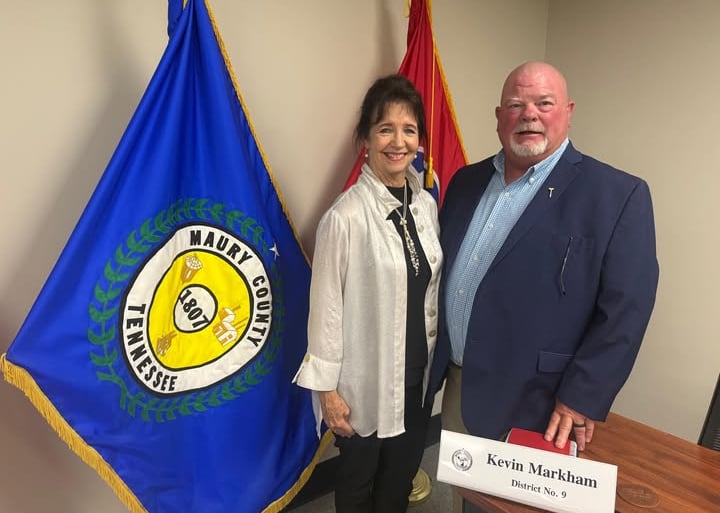 Sheila Butt with Kevin Markham at Maury County Commission event