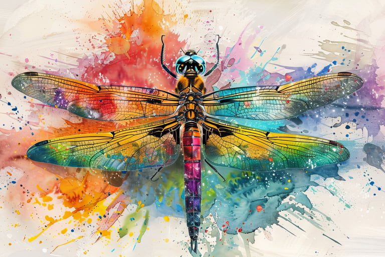 A colorful abstract picture of a dragonfly that symbolizes new beginnings