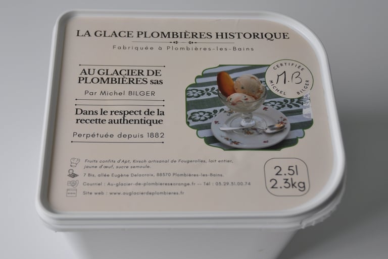 Notre bac de glace Plombières historique en format 2.5 litres