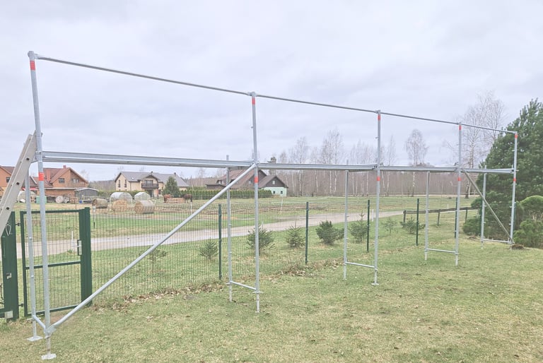 tērauda sastatnes stalažas 12x2.8m