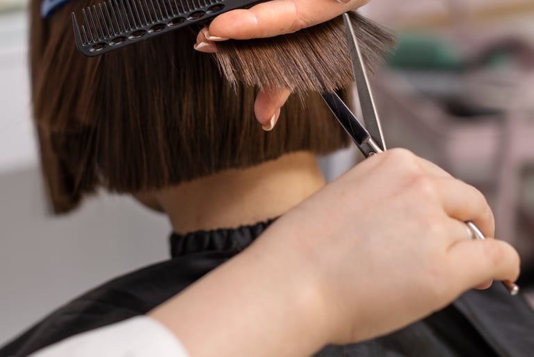 haircut in progress