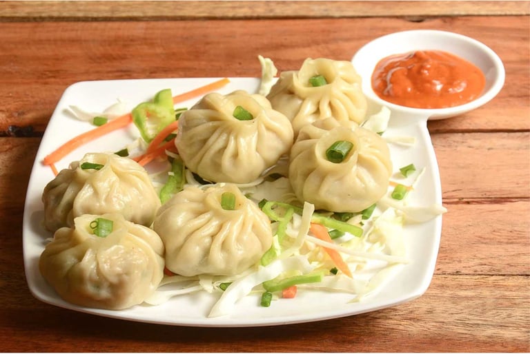 Oyster Mushroom Momos (Steamed Dumplings)