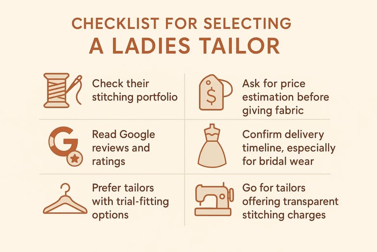 shortlist the top 10 ladies tailors in Delhi