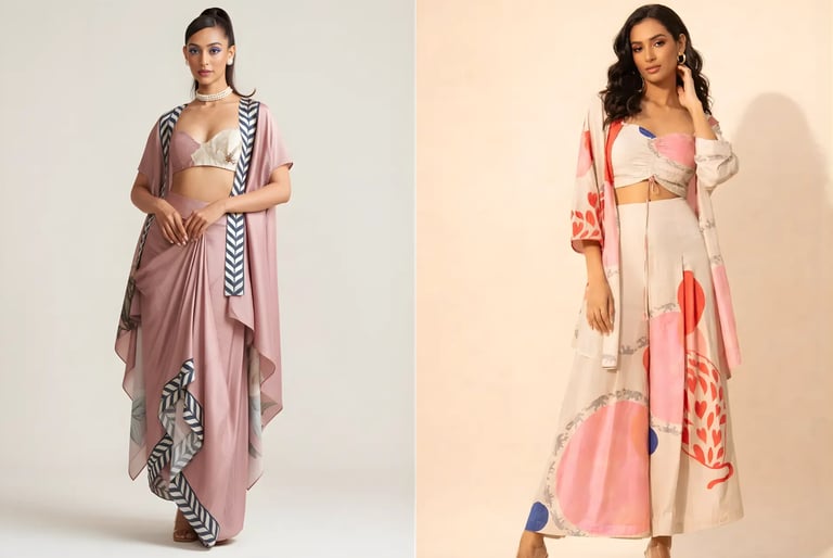 Designer Cape Style Outfit for wedding