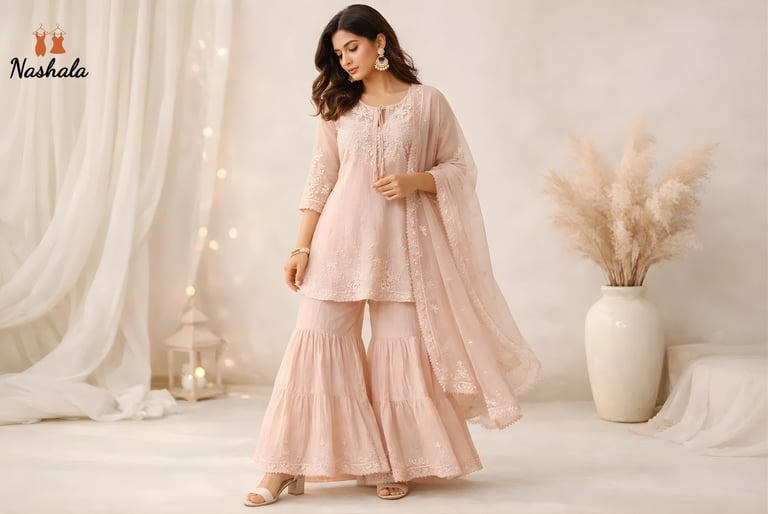 Cotton Sharara Dress Party Wear Trends