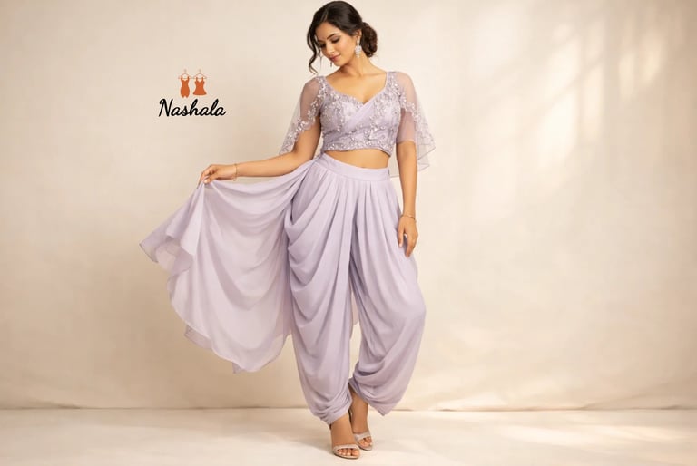 dhoti style fusion outfit