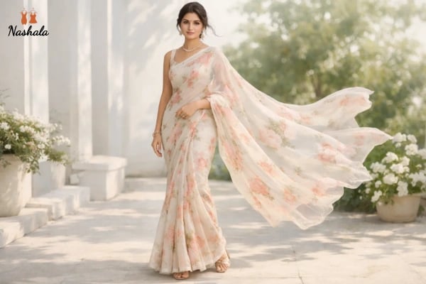 Floral Printed Sarees for Fresh Look