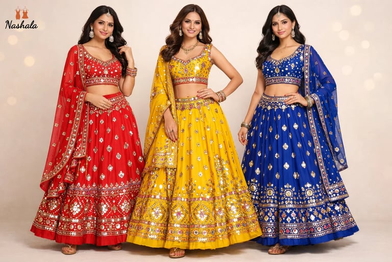 mirror work chaniya choli