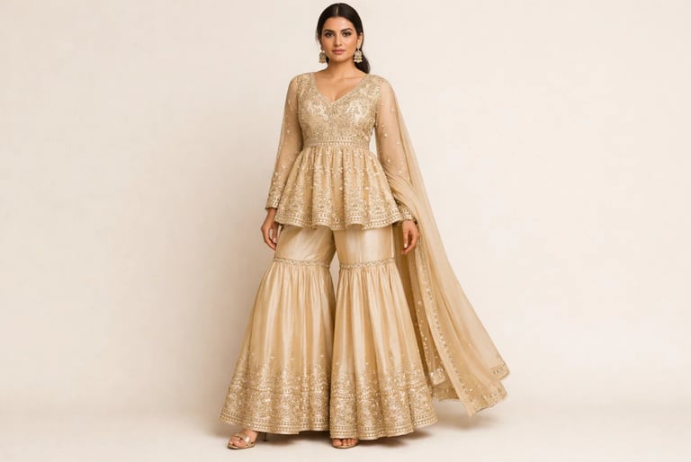 peplum top with sharara