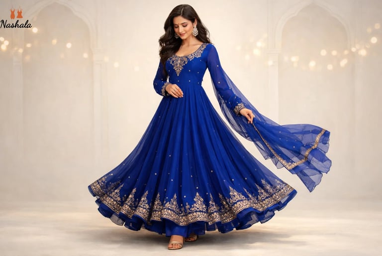 Royal Blue Anarkali Suit