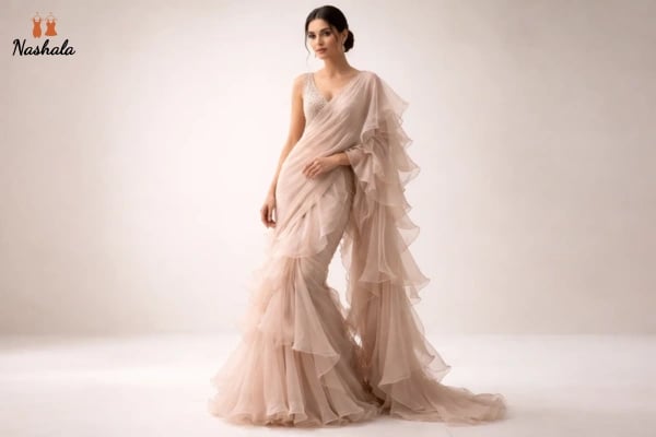 Ruffle Sarees for a Dramatic Look