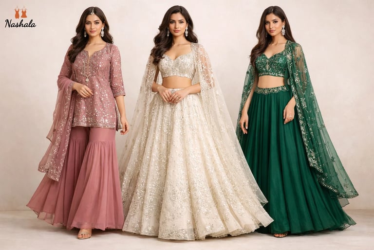 sharara set or cape lehenga