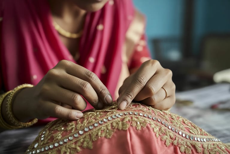 Traditional Elegance  Handcrafted Saree Blouses Realistic