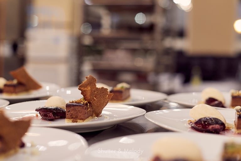 Nahaufnahme des Desserts.