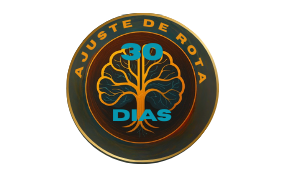 Selo Ajuste de Rota 30 Dias-DCM com ícone de árvore cujos galhos lembram conexões neurais.