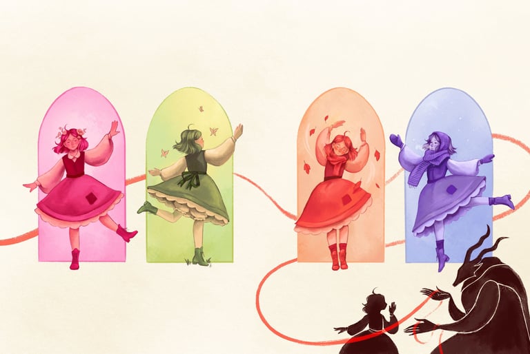 picture book spread of girl dancing