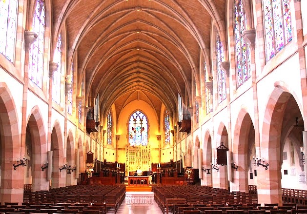 University of the South aka Sewanee University - All Saints Chapel with stained glass windows