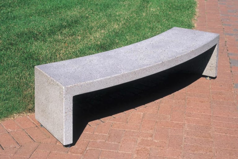 grind andpolished bench outside