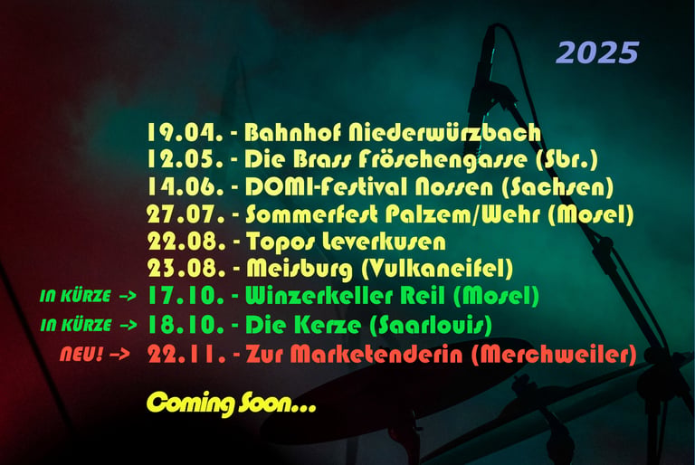 Kalender mit Live-Daten 2025 in Deutschland