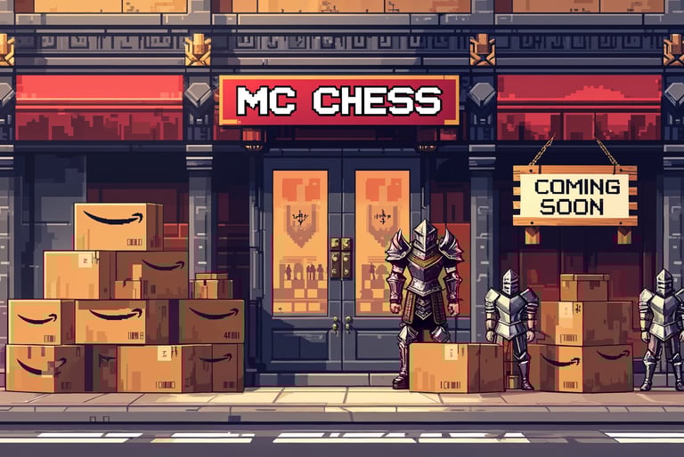 a store front of a store with boxes stacked on boxes