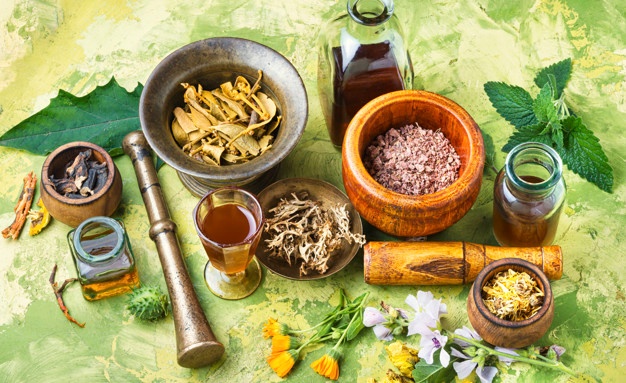 a variety of herbs and herbs in a variety of different sizes and shapes use in menopause