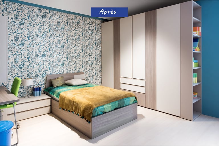 Chambre en papier peint à Tournon