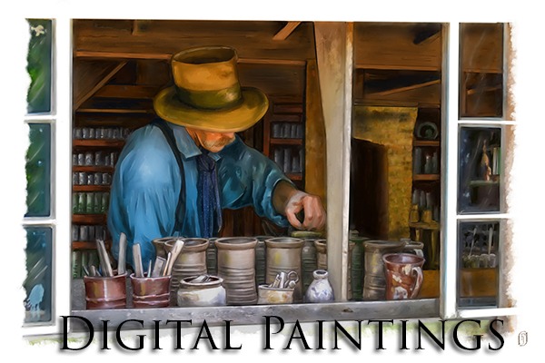 painting of a potter