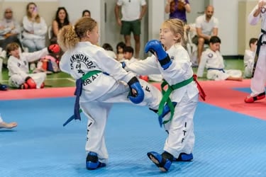 Kids taekwondo in Dubai on the mats ITF Taekwondo woth Hwa Rang Taekwon-Do Club
