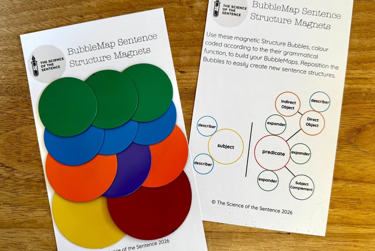 BubbleMap Magnets for sentence structure