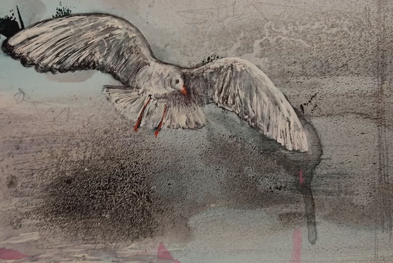 a painting of a bird