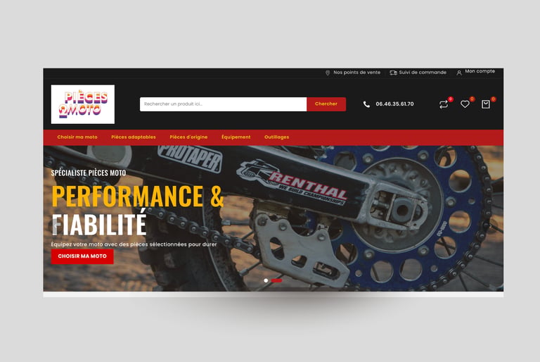 Création site e-commerce Moto