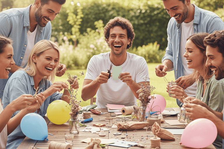 Famille décorant ensemble, exemple de comment organiser un mariage petit budget