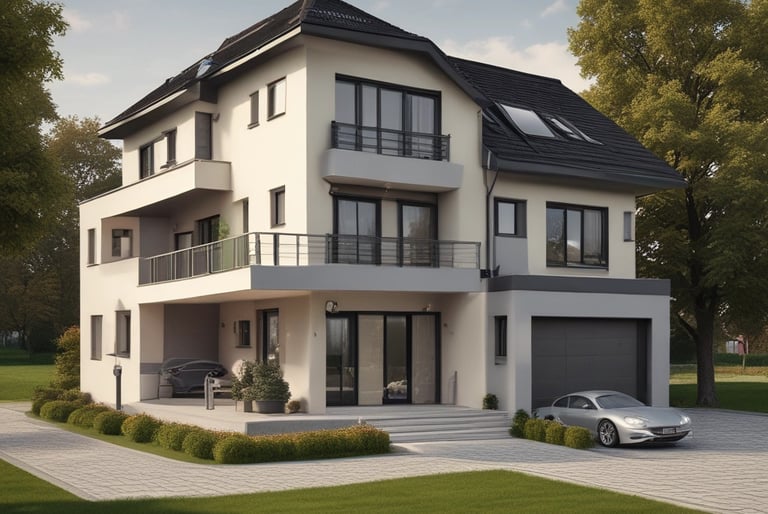 white Volkswagen Jetta parked beside house