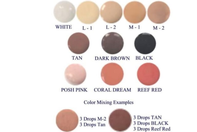 Lori G Ashley mineral airbrush makeup color chart