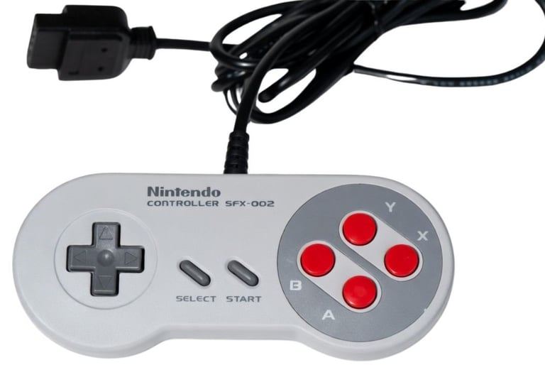 Controle do Super Famicom com 4 botões A,B,X e Y