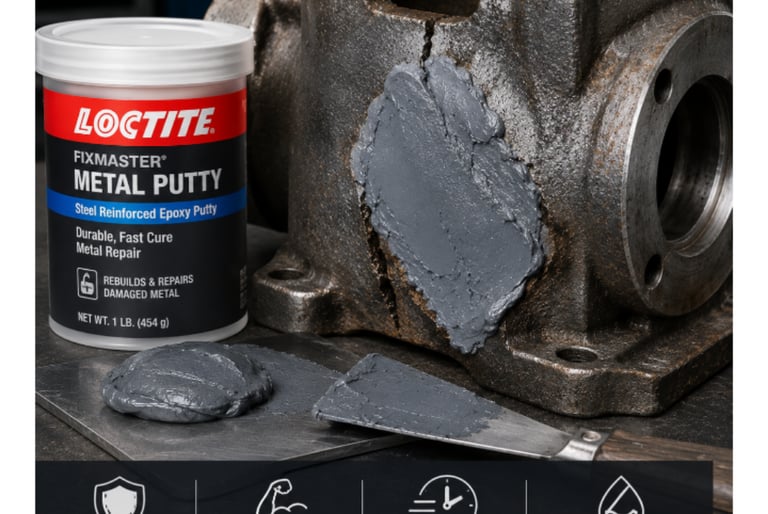 Loctite metal putty for repair and rebuilding