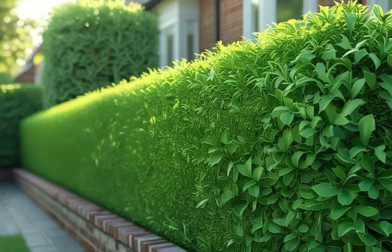 Taille de haie dans un jardin résidentiel à Belfort réalisée par un jardinier professionnel