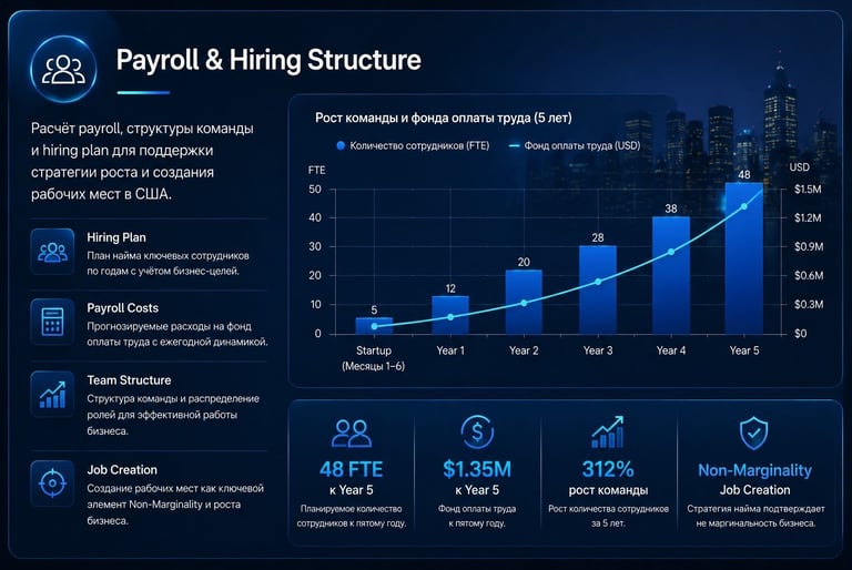 Payroll & Hiring Structure Связь между staffing plan, payroll costs и Non-Marginality logic.