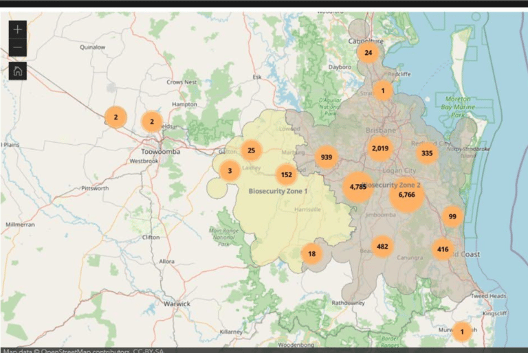Map of current infestations 2024
