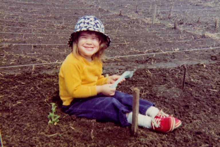 Young Julie in Garden