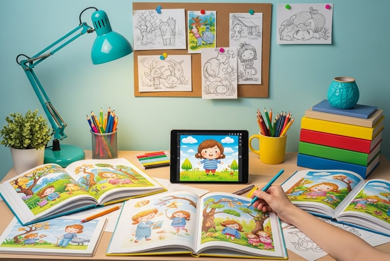 Children’s book illustration and layout design for young reader appeal