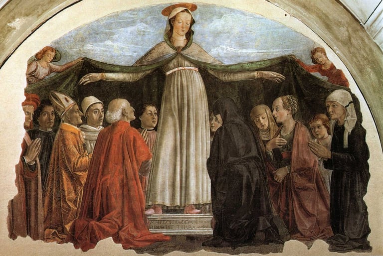 Madonna of Mercy and Lamentation and Pieta, Domenico Ghirlandaio - circa 1472