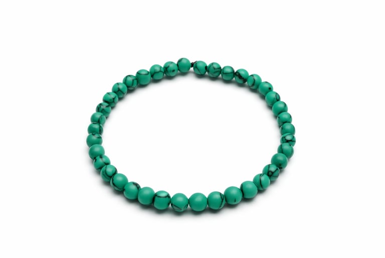 green howlite bracelet with natural stone beads, calming crystal jewelry for emotional balance and daily wear