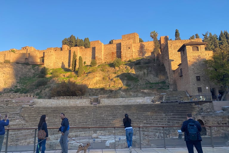 Malaga Alcazaba soleil couchant