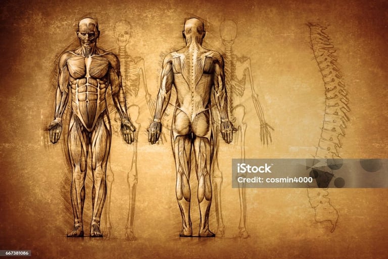 a drawing of a human body